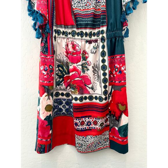 ANTHROPOLOGIE | Vanessa Virginia Tassel Patchwork Peasant Dress | Size XS - Picture 4 of 9